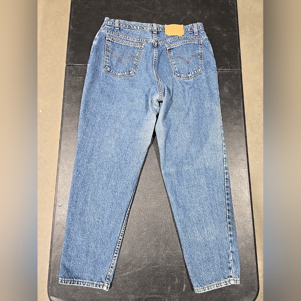 Vintage Levis 950 Womens Jeans 18MED Blue Mom Relaxed Fit Tapered Orange Tab USA